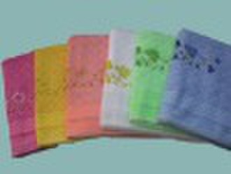 100% cotton satin border and embroidery bath towel