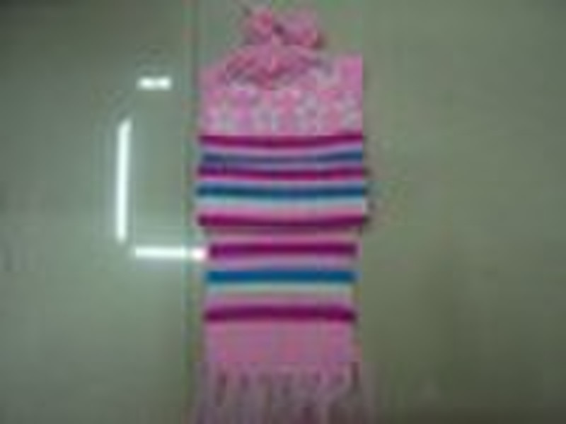 child knitted hat and scarf set