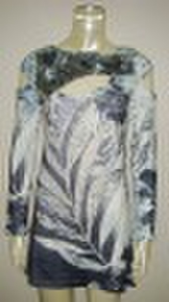 Ladies rayon material printing sequin knitwear