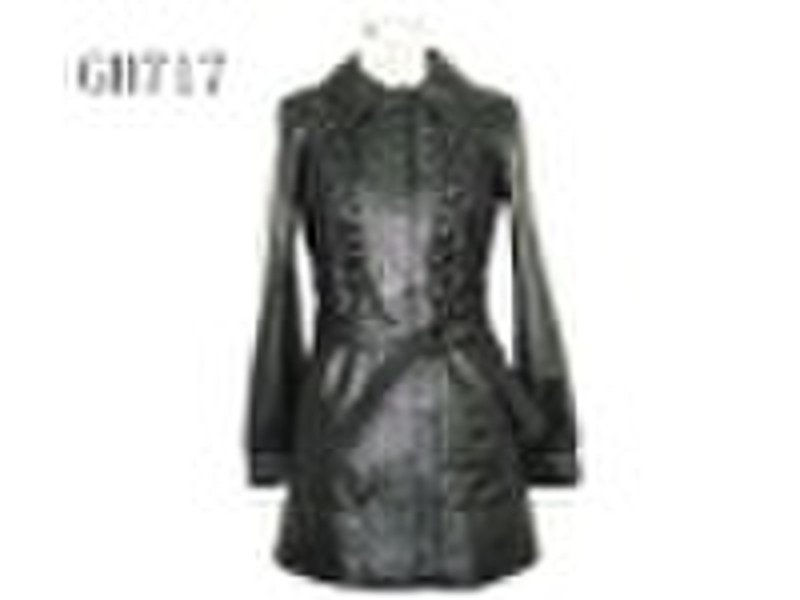 Fashion ladies leather coat