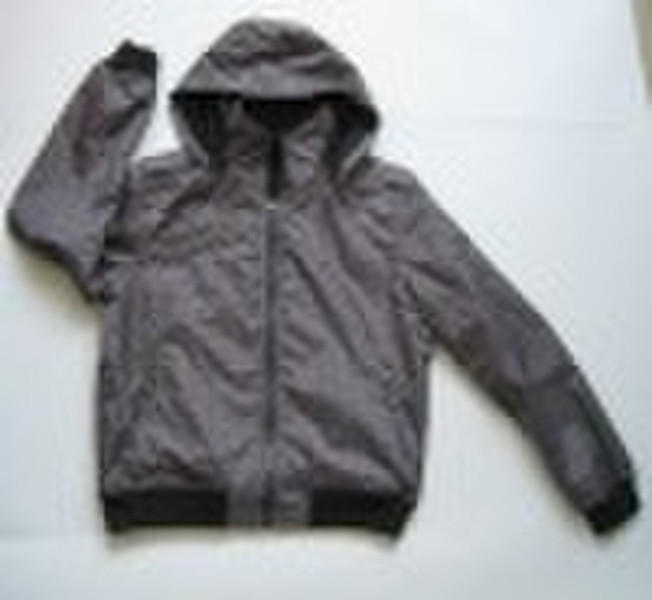 Mens Reversible yarn dyed Jacket with hood