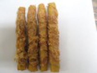 pet food-chicken rolled smoked pighide stick