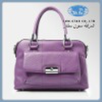 purple leather handbag
