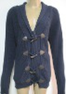 Ladies' fashion long cardigan overcoat