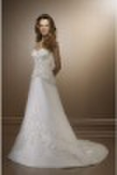 SF1865 sweetheart neckline ivory satin wedding dre