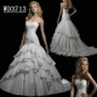 Hot sale A line trapel train cheap wedding dresses