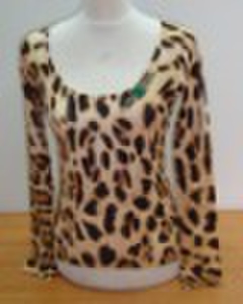 Women's Round Neck Printed Long Sleeve Pullove