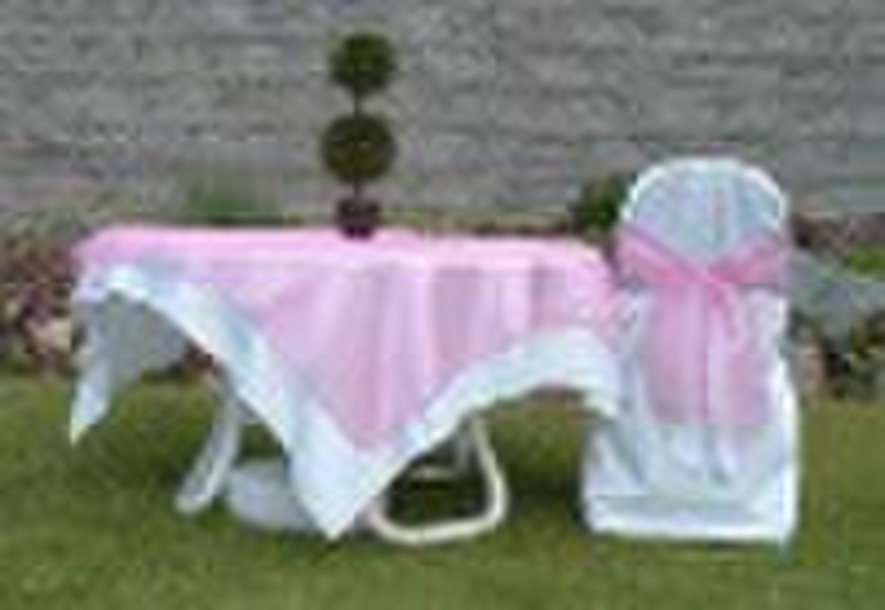 Polyester Table cloth and banquet or wedding chair