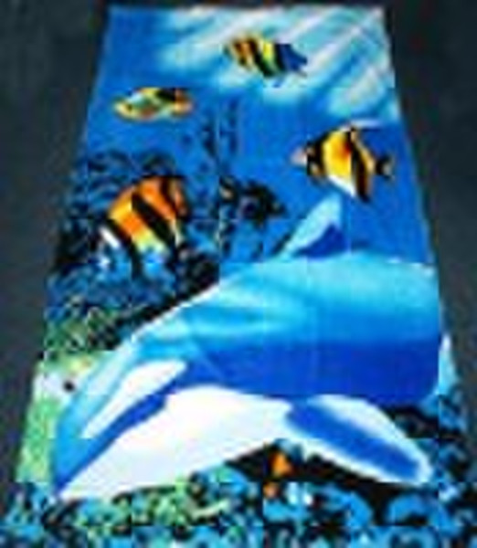 100% Cotton Velour Printed Beach Towel 30"X60