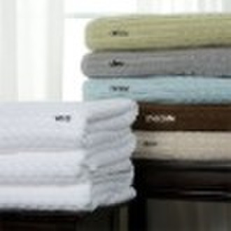 bath towel - solid waffle  and stripes towel