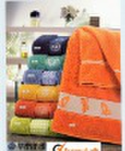 bath towel solid towel with jacquard border