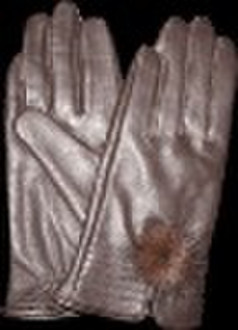 brown  fur wowen glove