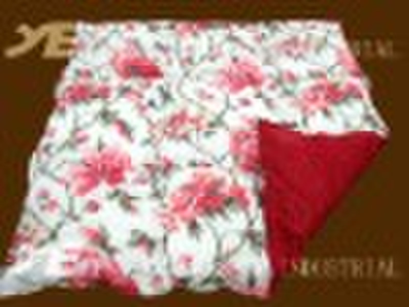 cotton printed quilt with down feather padding