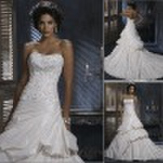 Famous design H-2341 zhenzhen taffeta beaded weddi