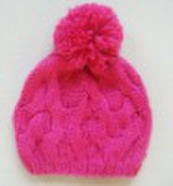 100% acrylic knitted ladies' hat
