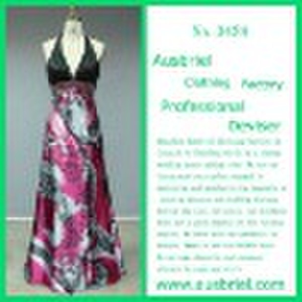 Fashion off-shoulder satin printed pageant dress 3