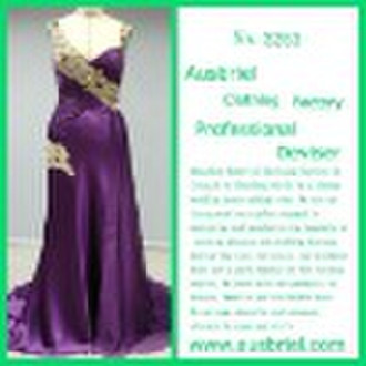 Hot sale Purple Chiffon ladies Long dress 3253