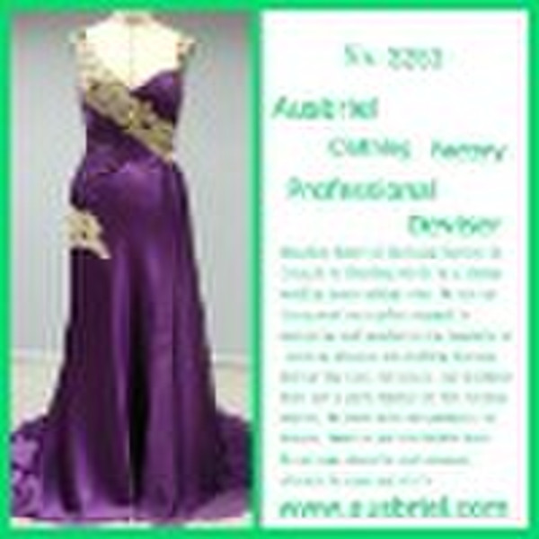 Hot sale Purple Chiffon ladies Long dress 3253