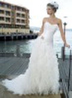 2010 granceful white strapless bridal wedding dres