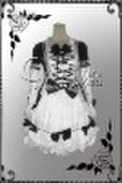 Black And White Gothic Lolita Cosplay Dress