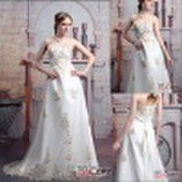 2011 Applique Sheath Wedding Gown Chinese Supplier