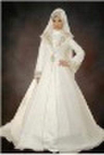 The classic long sleeves arabic wedding dress / Ar