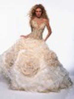 2011 best selling silver embroidery organza weddin