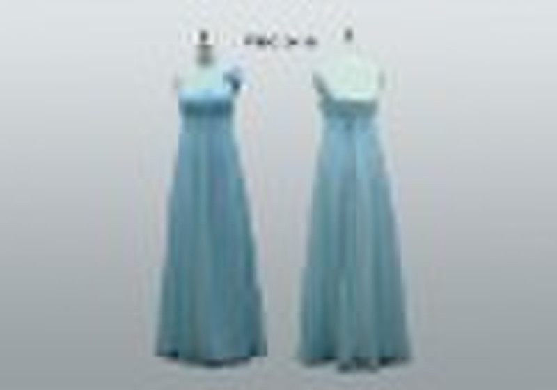 One-Shoulder-Chiffon-Kleid mit Blumendetail