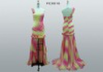 RAINBOW Batik-Chiffon Abendkleid