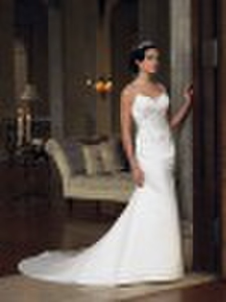 2011 Elegant A-Line V-Neck Chiffon Beaded Bridal G