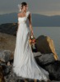 Graceful A-Line One Shoulder Chiffon Beach wedding