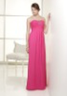 Hot Sale Strapless Beaded Chiffon Bridesmaid Dress