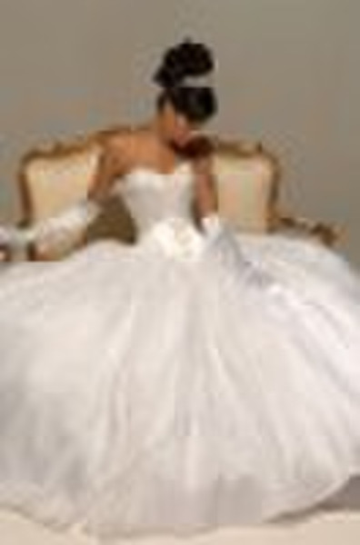 organza bead embroider wedding dress WD-056