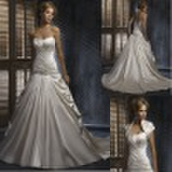 New arrival satin wedding gown/ wedding dress/brid