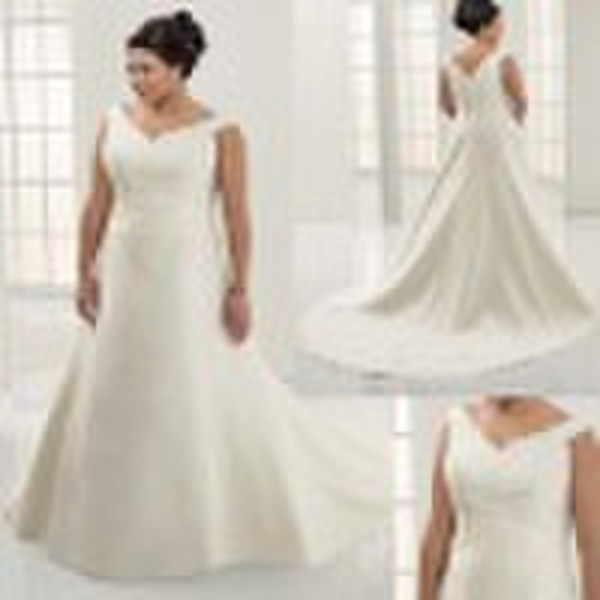 New style satin plus size wedding dress/wedding go
