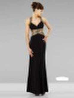 neueste sexy schwarzen backless Chiffon Abendkleid