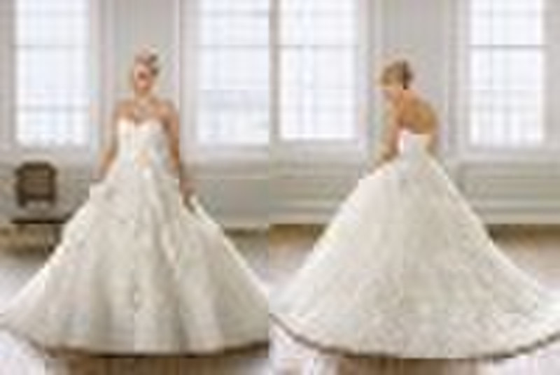 2011 New strapless ruffle organza bridal wedding g