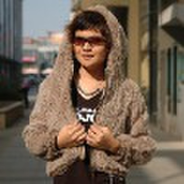 Ladies' sheared rabbit   knitting fur jacket (