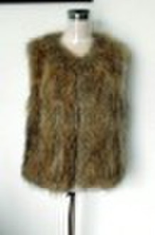 Ladies' Knitting Raccoon Fur Vest (TC-09)