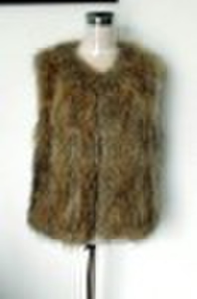 Ladies' Knitting Raccoon Fur Vest (TC-09)