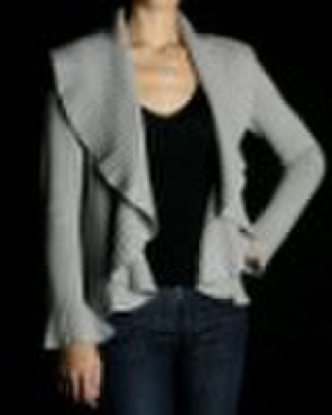 women's cashmere ruffled cardigan