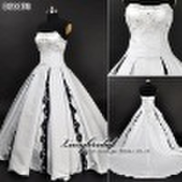 popular satin beaded embroidered wedding dress DS0