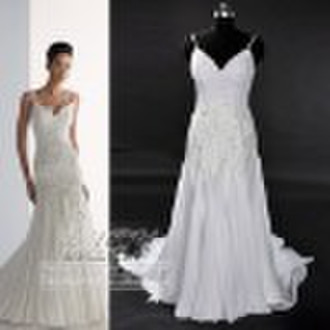 popular satin tulle heavy beaded wedding dress DS0