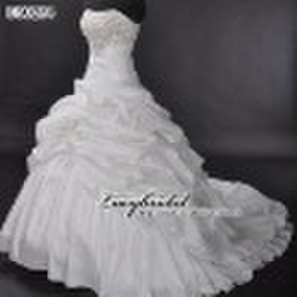 exquisite taffeta embroidery beaded wedding gown D