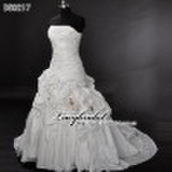 popular taffeta beaded lace-up back bridal wedding