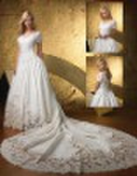 Cap sleeve  cathedral train  wedding dresses