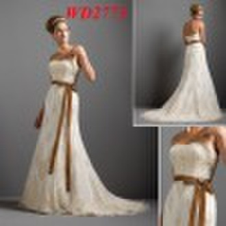 Beautiful Golden Embroidery Lace Beaded Organza Br