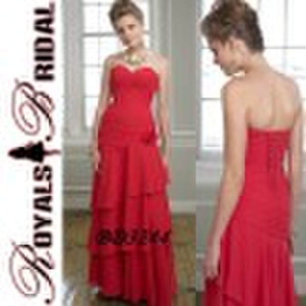 BD3244 Red New Off-Shoulder Chiffon Fabric Bridesm