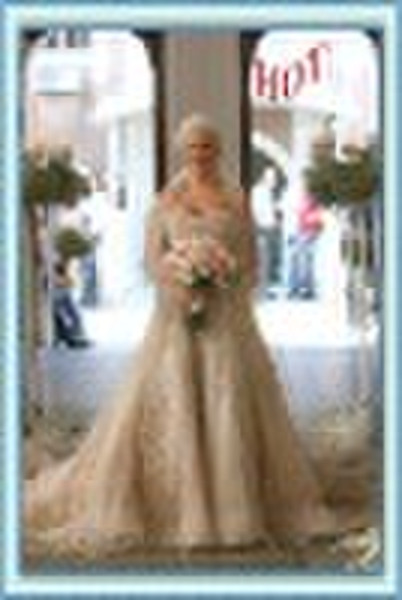 muslim full crystals wedding dress HS3688