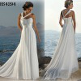 mermaid chapel train white chiffon wedding dress